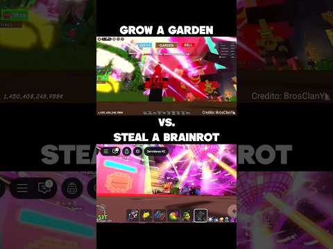 Admin abuse de Grow a garden Vs. Steal a brainrot 🤩 #roblox