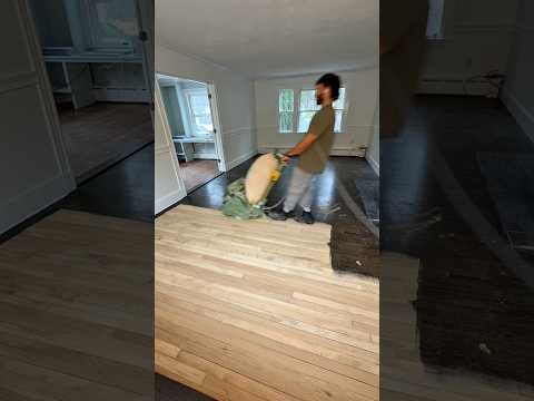 Hardwood floor refinishing project