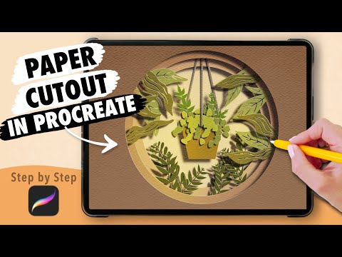 Procreate Paper Cutout Drawing for Beginners |  EASY step by step Digital Art Tutorial