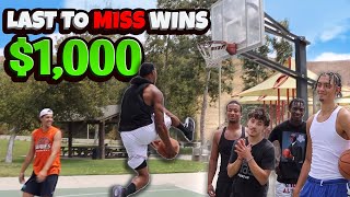 LAST TO MISS LAYUP WINS $1,000 vs D1 HOOPERS!