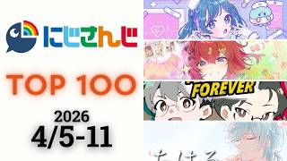 【2026/4/5-11】にじさんじ 歌ってみた&オリジナルソング 週間再生数ランキング TOP 100 + 新曲