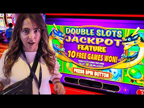 OMG!! We Got The Double Slots Jackpot on This NEW Game in Vegas! - YouTube