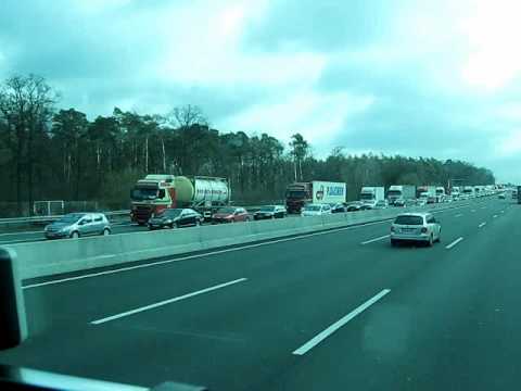 Korek na autostradzie A2 (02.03.2010)