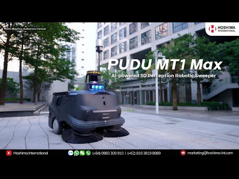 PUDU MT1 MAX – IP54 AI Robotic Sweeper for Semi-Outdoor & High-Traffic Public Spaces