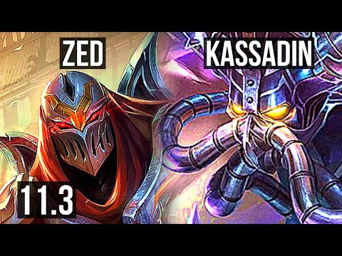 ZED vs KASSADIN (MID) | 12/0/1, Legendary, 1000+ games | EUW Master | v11.3