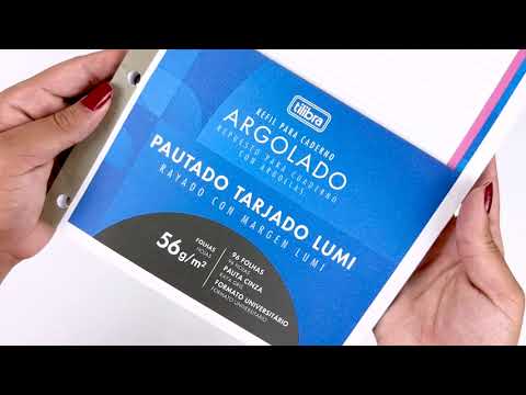 Vídeo do produto Refil Tiliflex Tarjado Lumi para Caderno Argolado Universitário 96 Folhas