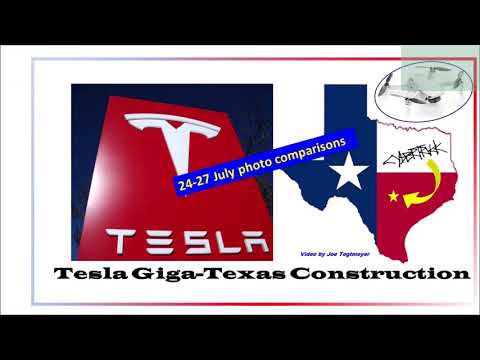 Tesla Gigafactory Texas Comparison video 24 to 27 July (DJI Mavic Mini)
