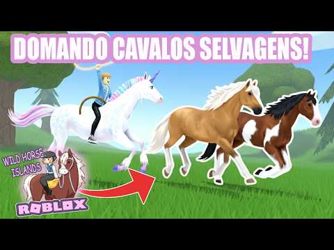 CAPTURANDO CAVALOS SELVAGENS COM O MEU UNICÓRNIO!​  - ROBLOX wild horse island