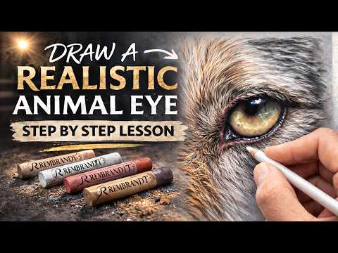 How to Draw a Realistic Animal Eye in Pastel – Full Step by Step Lesson