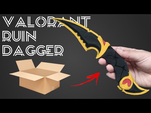 How to make valorant ruin dagger/ DIY/ cardboard/ karambit/knife