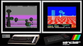 Atari 8-bit vs ZX Spectrum : SPACE HARRIER (Side by side comparison)