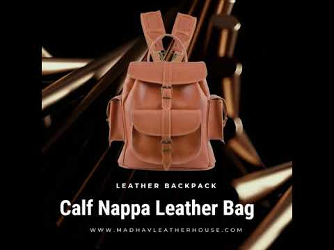 Shoulder rolling large leather backpack, bag capacity: 5 kg