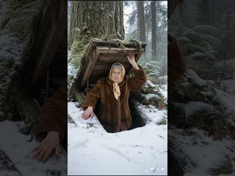 POV: Grandma's Hidden Bunker. How does Grandma Survive Siberian Tigers? #yakutia #snow #animals