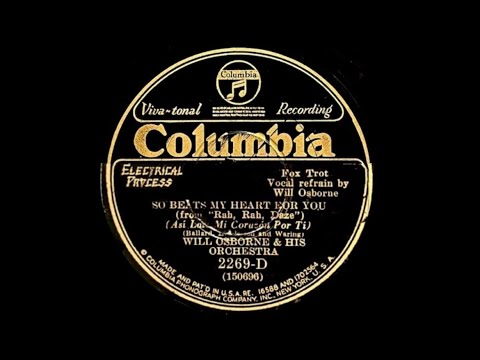 (1930) Will Osborne And His Orchestra ‘So Beats My Heart For you’ Will Osborne, Vocal