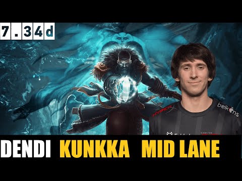 🔥DENDI PLAYING KUNKKA MIDLANE 7.34D - DOTA 2 HIGHEST MMR MATCH#dota2 #dota2gameplay