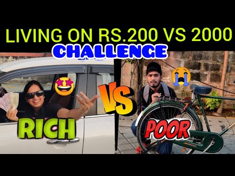LIVING ON RS.200 VS 2000 BUDGET CHALLENGE🤑 Rich lifestyle vs Poor lifestyle😭 24 Hours Challenge 😱
