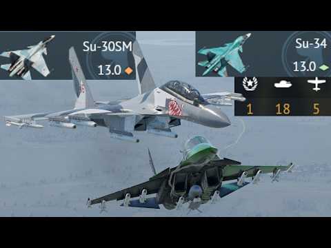 The Most OVERPOWERED CAS COMBO IN WAR THUNDER - 23 kill Su-30 game  (Su-30SM & Su-34 CAS)