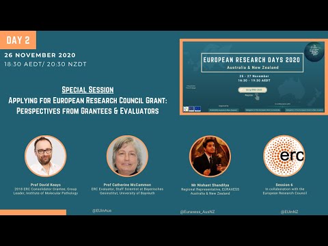 Applying for the European Research Council Grant | European Research Days 2020 - Aus & NZ
