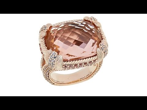 Judith Ripka Rose GoldPlated Simulated Morganite Ring