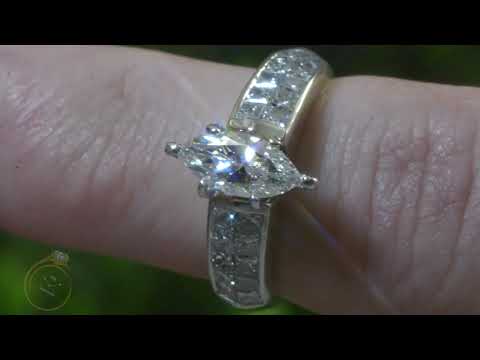 Oval Diamond Engagement Ring Baguette Channel Set Side Stones in Platinum 2 ctTW