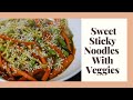 Sticky Noodles With Vegetables And Sesame Seeds
