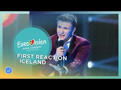 First reaction of Ari Ólafsson from Iceland after winning Söngvakeppnin 2018