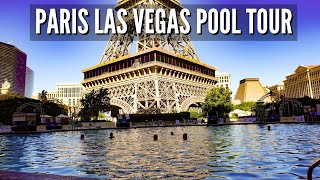 PARIS LAS VEGAS POOL | 4K TOUR of Paris Pool | LAS VEGAS 2021