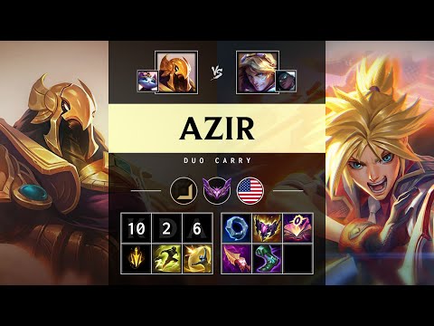 Azir Carry vs Ezreal - NA Master Patch 25.10
