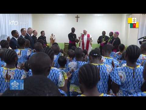 Visite du pape #LéonXIV à l’orphelinat Ngul Zamba (Yaoundé) #PapeauCameroun