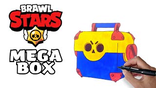 How to draw Brawl Stars Mega Box | Mega Box Drawing and Coloring