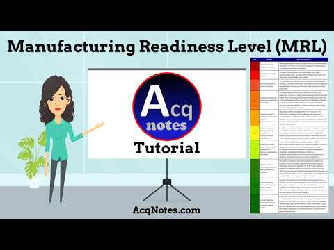 Manufacturing Readiness level (MRL) Tutorial