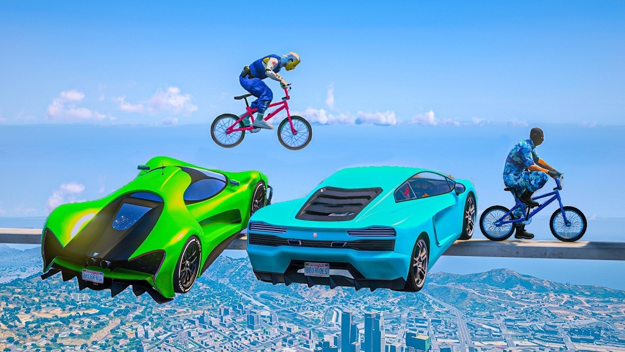 CORRE O TE ATROPELLO EN BICI! ALTURA MÁXIMA! - GTA 5 ONLINE