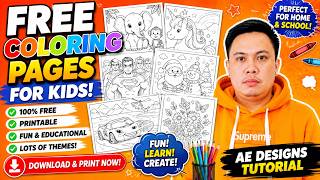 FREE Coloring Pages for Kids! 100+ Printable Designs | AE Designs Tutorial