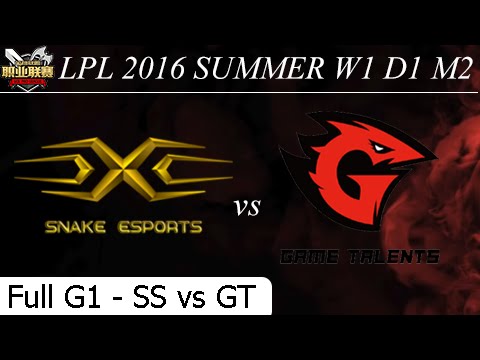 SS vs GT - Game 1 Full - W1 D1 M2 LPL Summer 2016 - Snake eSport vs Game Talents