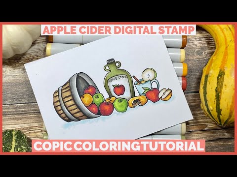 Apple Cider Scene | Copic Coloring Tutorial