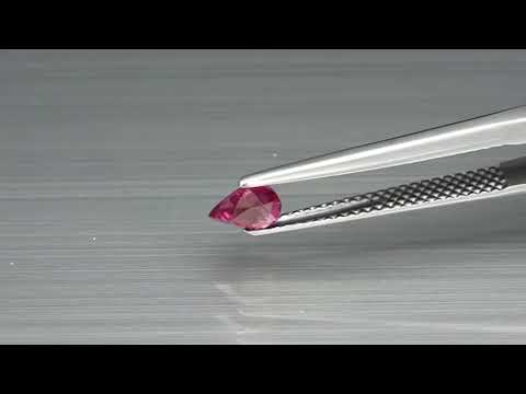 Натуральный не гретый розовый Сапфир груша 5.3x4.4мм 0.51ct видео