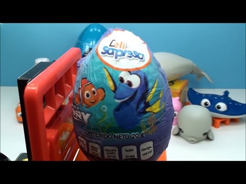 Huge Finding Dory Surprise Egg and Chocolate Eggs Pororo Forklift playing toys fun kids