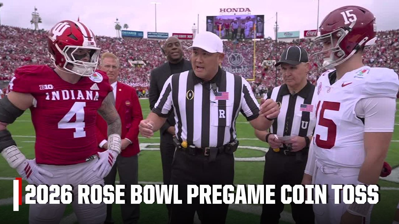 Magic Johnson serves as Rose Bowl Grand Marshal, Alabama wins coin Toss | ESPN College Football