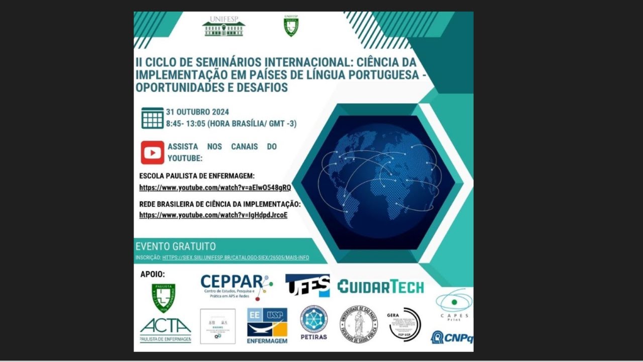 31/10/2024 - Ciência da Implementação em Países de Língua Portuguesa:  Oportunidades e Desafios