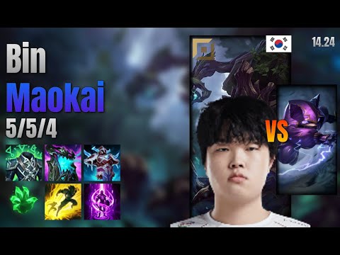 Bin Top Maokai vs Kennen lol KR solo rank Full Game 14.24 | 빈 마오카이 vs 케넨