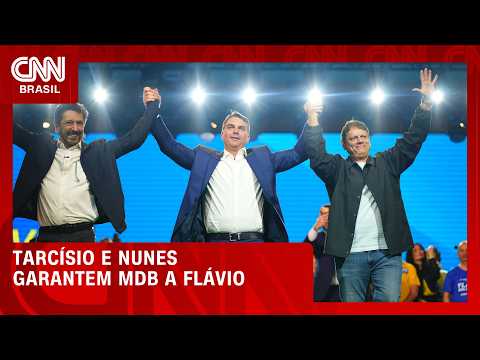 Veja possível apoio de MDB à Flávio Bolsonaro orquestrado por Tarcísio e Nunes | BASTIDORES CNN