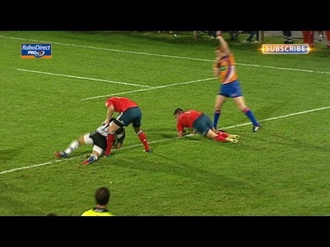 Cheeky Luciano Orquera Try Zebre V Munster 13th Sept 2013