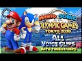 All Voice Clips Mario Sonic At The Olympic Games Tokyo 2020 All Characters With Timestamps
