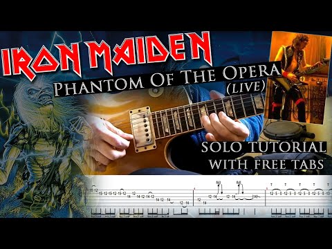 How to play Adrian Smith's solos #60 Phantom Of The Opera (live) (with tabs and backing tracks)