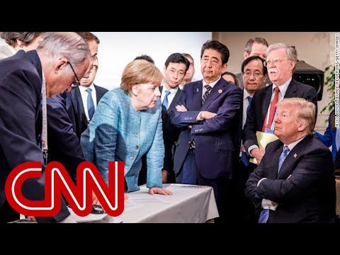 Merkel speaks out about viral Trump photo