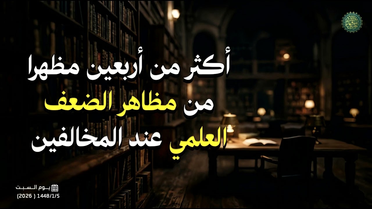 أكثر من أربعين مظهرا من مظاهر الضعف العلمي عند المخالفين