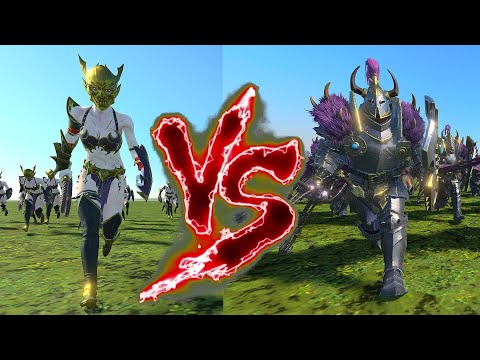 Sisters of Slaughter VS Chaos Warriors of Slaanesh (Hellscourges). Total War Warhammer 3