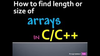 How to determine or get array length (size) in C/C++