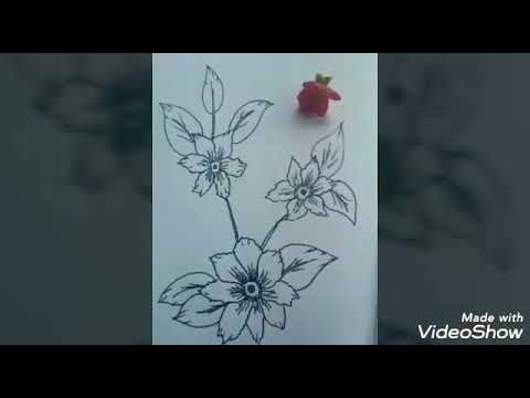 Easy and  simple flower drawing -part 1 | Flowers drawing