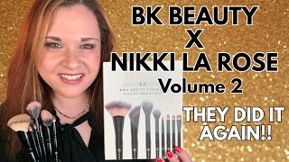 BK BEAUTY x NIKKI LA ROSE VOLUME 2 PRO ARTIST BRUSH SET!! Full Face Review and Demo!